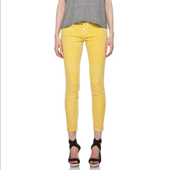 Current/Elliott Pants - Current/Elliot “the stiletto” lemongrass polka dot